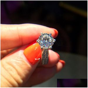Band Rings Tibetan Sier Rings For Women Luxury Cubic Zircon Bride Wedding Jewelry Drop Delivery Dhgarden Otiyw