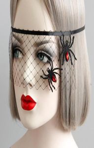 Halloween svart net slöja med spindel kvinnor prom kostym maskerad boll midnatt parti mask höna eyemask cos häxa djävul fancy dre3284371