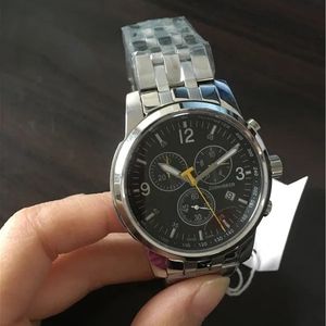 Free shipping high quality Steel watch Japan quartz chronograph Stainless steel band sapphire glass TS02