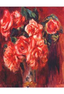 Wandkunst Ölgemälde Moosrosen Pierre Auguste Renoir Blumengemälde für Schlafzimmer handgemalt9474244