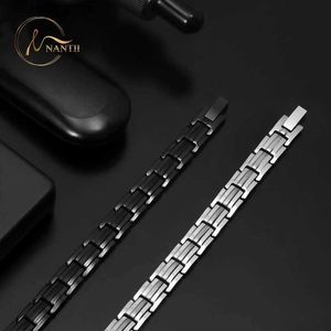 Charm Bracelets Double Row Health Care 4 Elements Negative ION Bracelet for Women Titanium 3000 Gauss Magnetic Therapy Bracelets Q231025