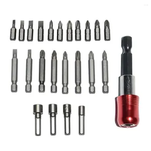 34st SCREWRIVER BIT EXTERING HOLDER TAMPER STAR Huvud med Box Hexagonal Cross Batch Electric Drill Wind Tool