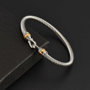 DY Bracelet Designer Classic Jewelry Fashion charm jewelry titanium steel twisted wire dy electroplating gold woven hook Bracelet Zircon Bracelet Christmas gift