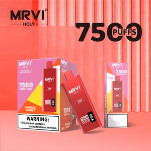 오리지널 MRVI Holy 7500 퍼프 바 일회용 vape 현지 창고 E 스마트 화면 디스플레이가있는 담배 600mAh 배터리 킹 킹 vape desechable 12k 퍼프