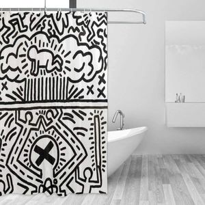 Tende da doccia Artwork Haring Pop Art Tenda da doccia impermeabile per bagno 231025