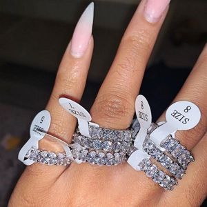 Кольцо на палец Eternity Promise из стерлингового серебра 925 пробы с бриллиантами и цирконием, обручальное кольцо для женщин, вечерние ювелирные изделия2375