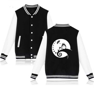 Min granne Totoro Baseball Jackets Kawai Cartoon Printing Casual Style Winter Jackla Coat Hayao Miyazaki Studio Ghibli Totor SH19273T