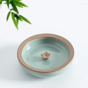 Fragrance Lamps Ceramic Simple Round Shape Incense Burner Stick Holder Base Plug Home Decoration