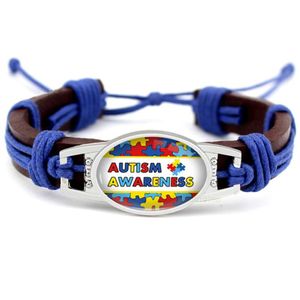 Pulseiras de conscientização do autismo, pulseiras fortes de câncer, borboleta, amarelo, laranja, rosa, fita de couro, unissex, mulheres, homens, joias326a