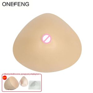 Catsuit Costumes ONEFENG Triangular Shape Silicone Prosthesis Light Weight Backside Deep Concave for Breast Cancer Women Mastectomy 100-400g/pc