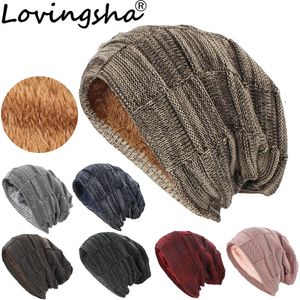 Beanie Skull Caps LOVINGSHA Women Men Winter Warm Hat For Adult Unisex Outdoor Wool Knitted Beanies Skullies Casual Cotton Hats Cap HT143 231025