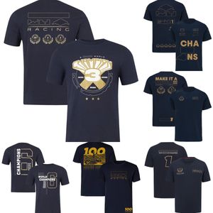 2023 F1 Driver Campeão Mundial Camiseta Fórmula 1 Equipe de Corrida Ganha Camiseta Fãs de Carro Verão Camisa de Manga Curta Camiseta Esportiva Casual