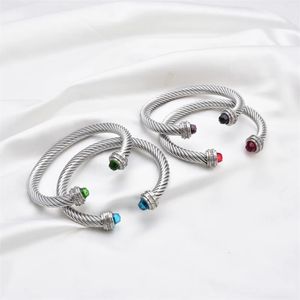 Titolare code FYSARA braccialetto intrecciato intrecciato aperto 7MM colore zircone gioielli regalo di San Valentino donne bracciali colorati 231025