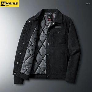 جاكيتات الرجال K- Chic Winter Gacket Button دافئ القطن المبطن Corduroy Windbreaker الخريف كارديجان ذكر عتيقة باركا السببية