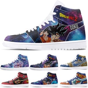 Novos sapatos personalizados 1s diy sapatos de basquete masculino 1 feminino 1 personagem anime personalizado tendência versátil sapatos ao ar livre