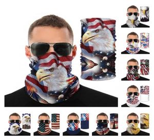 3D Uccelli Stampati Copricapo America USA Bandiera nazionale Sciarpa magica Maschera protettiva Ciclismo Equipaggiamento protettivo Maschere ciclismo moda5592764