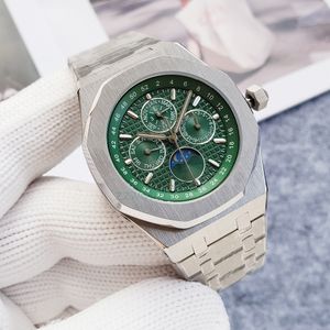 Top gloednieuw luxe herenhorloge multifunctioneel mechanisch horloge waterdicht automatisch roestvrijstalen band designer zakelijk horloge van hoge kwaliteit