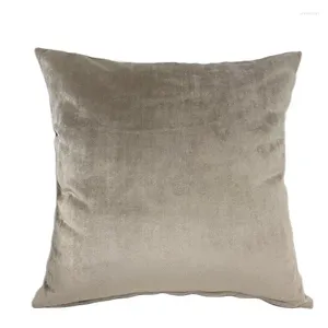Kudde Basic Solid Luxury Beige Pillow Case Silk Touch Plain Velvet Soffa Cover Home Decorative Throw