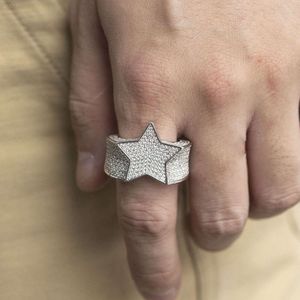 Hurtowa cena srebrne pierścienie dla mężczyzn mrożone nasze biżuterię moissanite Pierścień Hiphop Men Pierścień