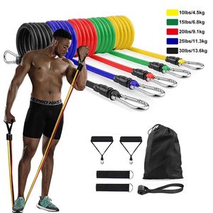 Bande di resistenza 11 pezzi Set Crossfit Fascia in lattice Allenamento Tubo per esercizi Corda per yoga Pull Elastico in gomma Espansore Cintura per attrezzature fitness 231024