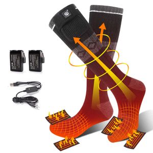 Heated Socks SNOW DEER Rechargeable Electric Skiing Winter Warm Thermal Sock Stocking Men Women For Motorcycle Cycling