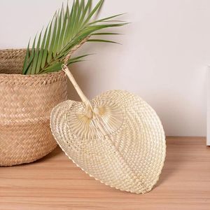 Decorative Figurines 12pc Summer Cooling Fan Pure Natural Handmade DIY Heart Shaped Bamboo Woven Artificial Home Decoration