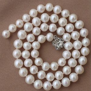 very pretty 10-11mm nature south sea white pearl necklace 18 inch246l