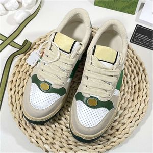 Fashion Retro Screener Men Women Casual Shoes Ribbon Sneakers Leather Rubber Sole Low Heel Designer Luxury Run Sports Basketball 35-44 6734