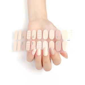 22tips/sheet Nail stick Nail Wraps DIY Polish Sticker Strips Adhesive Shine Nail Art Stickers Manicure for Women Girls Gift