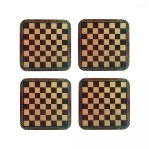 Table Mats Vintage Chess Board Coasters Heat Resistant Mat Decoration & AccessoriesMat Kitchen Dining Napkins Coffee