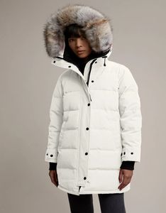 2023 Autumn Winter Women's White Duck Down Parkas Jackets dragkedja päls huva randiga kvinnans smala långa rockar Gew007