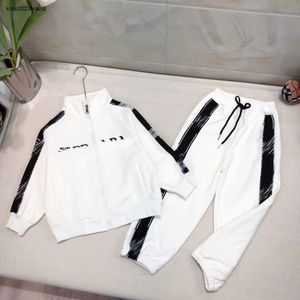 New Kids Tracksuits Plush Sports Suit for Baby Size 110-160 Brev tryckt dragkedja och elastiska midjebyxor Oct20