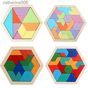 Quebra-cabeças montessori brinquedos de madeira 3d quebra-cabeça tangram matemática brinquedos bebê mão aperto placa forma jogo puzzle brinquedos educativos para crianças l231025