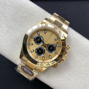 Projektant męski zegarek Złota Dial Automatyczny 40 mm zegarek luksusowy wysokiej jakości 904L Pasek ze stali nierdzewnej składany klamra moda świetlisty zegarek Waterproof