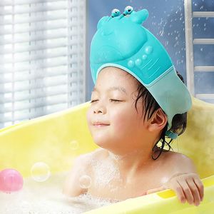 Cuffie da doccia Cappello da shampoo granchio cartone animato con protezione per le orecchie regolabile Cuffia da doccia impermeabile per bambini 231024