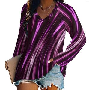 Women's T Shirts Fractal Marble T-shirts Abstract Print Casual Shirt Lång ärm Retro Custom Tee Womens Topps Big Size 4XL 5XL