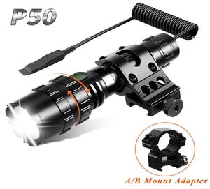 Flashlights Torches Updated P50 Tactical LED Flashlight 2000 Lumens Rechargeable Zoomable Flashlight with Flashlight Mount Clip Hunting Light L2210148397465