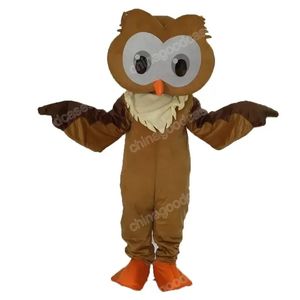 Desempenho coruja marrom mascote traje de alta qualidade halloween fantasia vestido de festa personagem dos desenhos animados terno carnaval unisex outfit