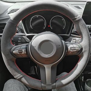 Steering Wheel Covers For M Sport F30 F32 F34 F20 M140i F45 F10 F12 F48 F15 F16 F25 F26 M50d Car Interior Cover Suede Leather Trim