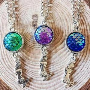 Pendant Necklaces Princess Mermaid Fish Scales Necklace Lucky Girl Dream Romantic Good Sister Fashion Female Jewelry