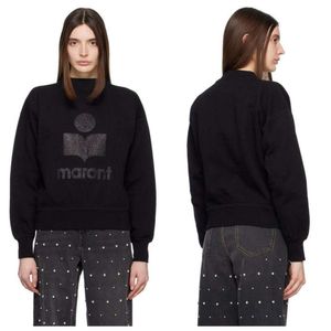 Isabel Marant 23AW 여성 디자이너 패션 후드 코튼 스웨트 셔츠 New Sportshirt Black Moby Sweater Top Polos