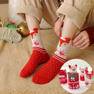 Women Socks 1 Pair Of Christmas Themed Men's And Women's 2024 Colourful Mid Cylinder Girls Harajuku Cute Cotton