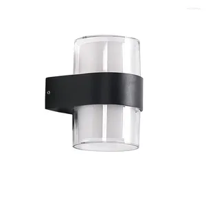 Lâmpadas de parede ao ar livre led 6w 12 lâmpada quadrada 120mm 160mm preto ip65 qualidade jardim varanda iluminação terraza arandela luz externa