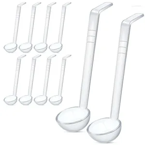 Plates 10 Pieces 7.8Inch 1Oz Clear Small Ladle Mini For Sauce Long Handle Plastic Punch Bowl Serving Spoons Durable