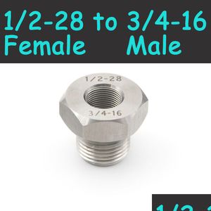 1/2-28 To 3/4-16 Stainless Steel Thread Adapter Screw Converter For Napa 4003 Wix 24003 1/2X28 Unef Female 3/4X16 Male Unf Drop Deliv Dh0Rl