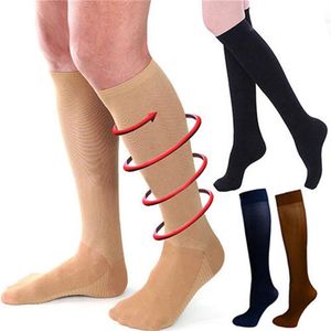 Whole- 1 para Unisex Skarpetki przeciwprężyste Antifatigue Flight Travel Anti-Tapue Knee High Antigigue Magic Phocockings Black Whi349J