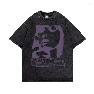 Men's T Shirts The Eras Tour 2023 World Concert Washed Shirt Men Women Star Aesthetic T-shirt Fashion Harajuku Oversized Tees