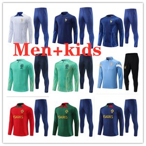 Uruguay French Soccer Tracksuit Jogging Foot SureTement 2023 Portugal Brazil World Men Ang Kids Football Training Sportwear Kit