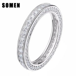 Somen Real 925 Sterling Silver Rings For Women Fashion Wedding Rings Engagement Band Queen Jewelry Sieraden Bague Mariage Femme J13157