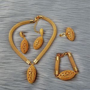 Afrikanisches 24-Karat-Gold für Frauen, Hochzeitsgeschenke, äthiopische Schmucksets, Dubai-Brautparty-Ohrringe, Ring-Set, arabische Halsbänder, Schmuck 201274z